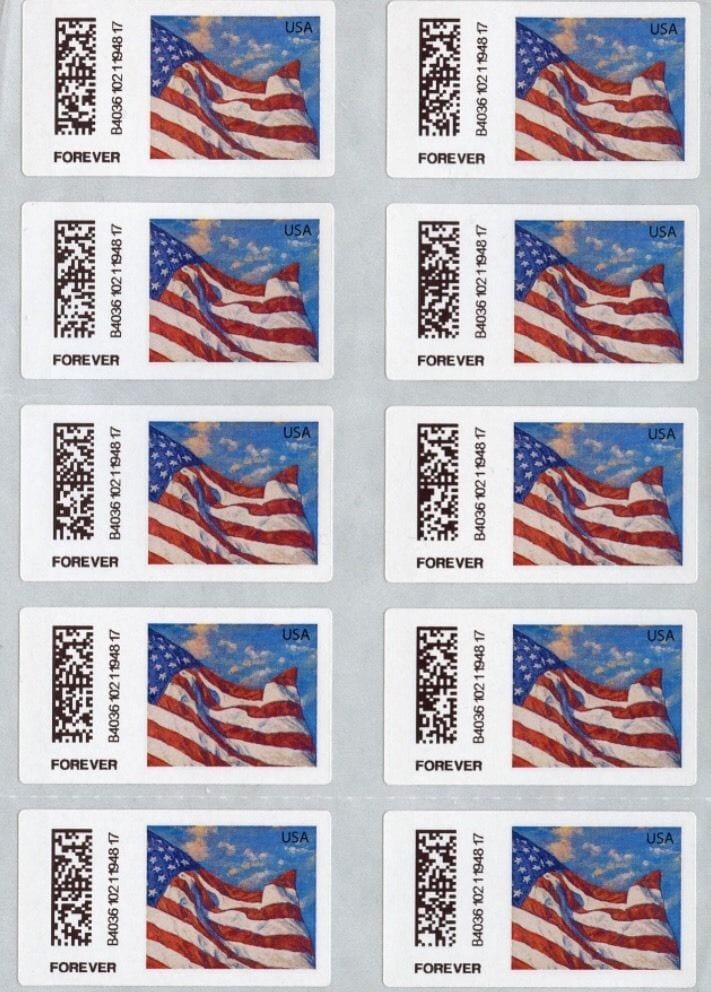 U.S. POSTAL SERVICE U.S. Flag USPS Forever Stamps, Book of 20 - 2016 New  Release