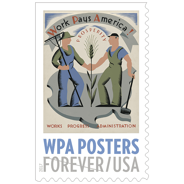 WPA Posters Book of 20 Forever Postage Stamp Work Projects Administration  (1 Book of 20 Stamps) Scott5189b