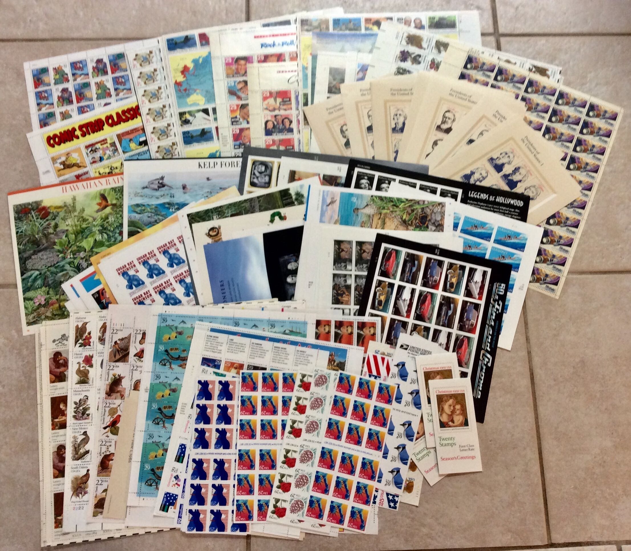 Under First-Class Stamps, Mixed Lot, New Condition ($1186.64 Face Value)