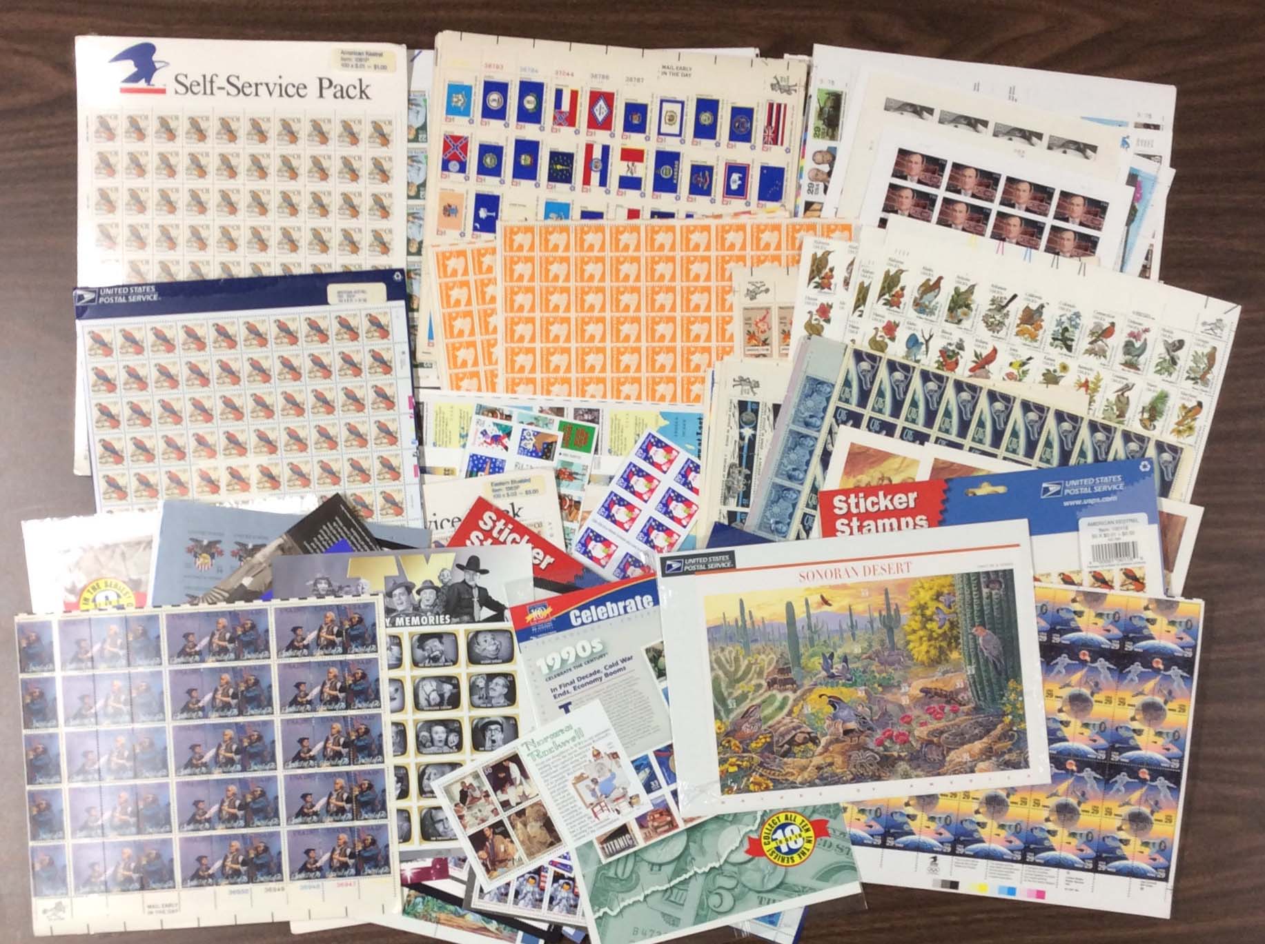 Under First-Class Stamps, Mixed Lot, New Condition ($585.71 Face Value)